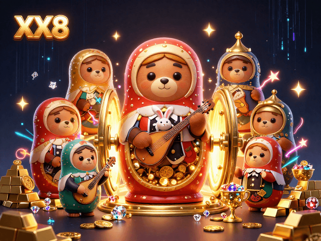 Experience the thrilling world of XX8 through this vivid illustration showcasing casino delights.
