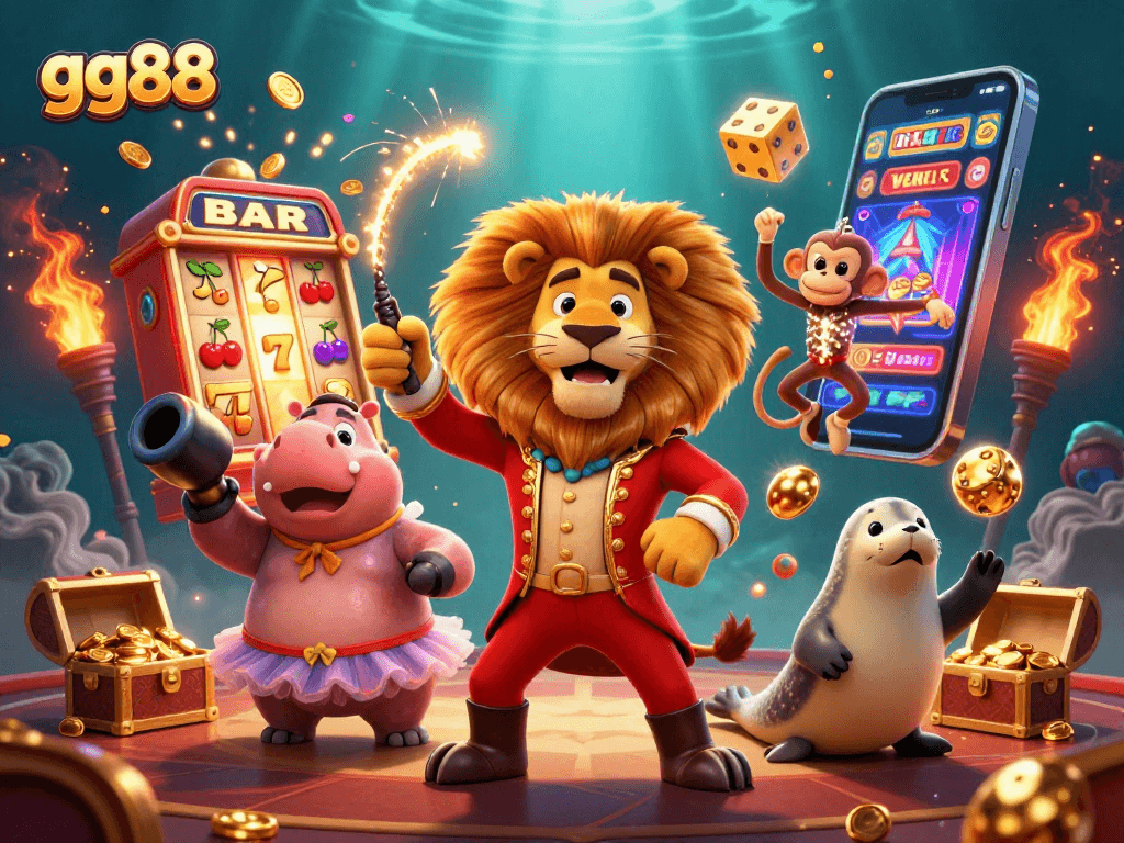 Experience thrilling gaming action with gg88's vibrant underwater world filled with fun characters and jackpot treasures.
