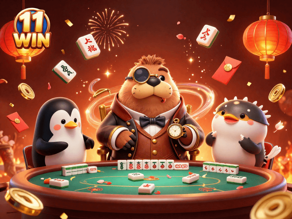11 WIN launches a poker game with a walrus, penguin dealer, and pufferfish bluffing in a vibrant underwater casino.