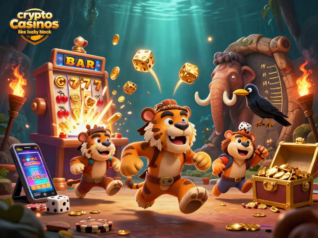 Experience exciting gameplay in 3D with crypto casinos like Lucky Block featuring vibrant casino elements.