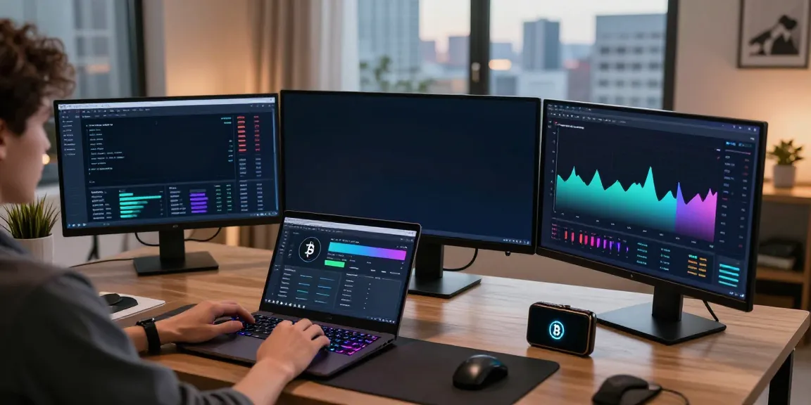 market data API integrated in immersive crypto trading setup with analysis tools and digital wallet