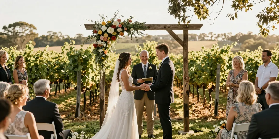 Real wedding moments captured by wedding photographers Hunter Valley NSW in a beautiful vineyard setting.