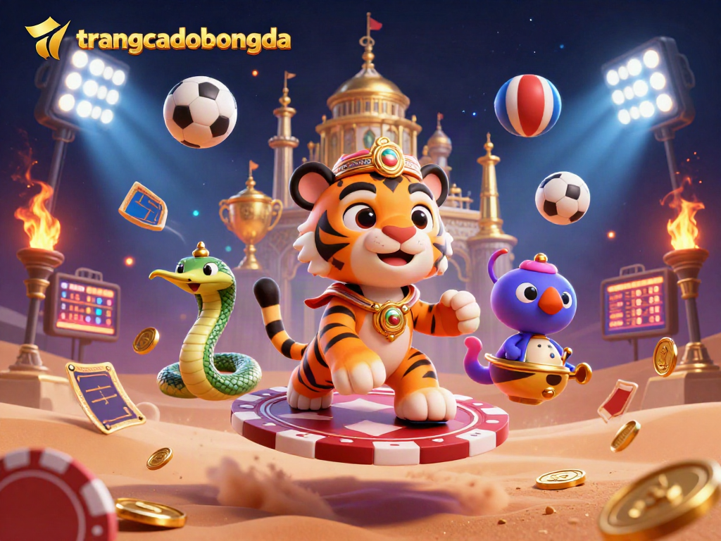 Engage in thrilling gameplay with trangcadobongda's vibrant 3D sports betting scene featuring rich details.