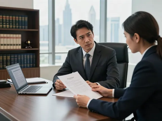 Breach of Contract Services in Dubai consultation between lawyer and client in modern office.