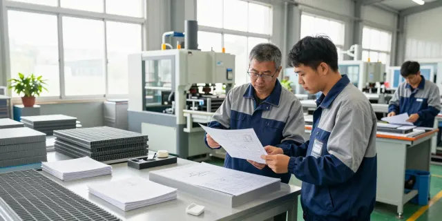 Engineered Composites production scene showcasing advanced GRP manufacturing with dedicated engineers and high-tech equipment.