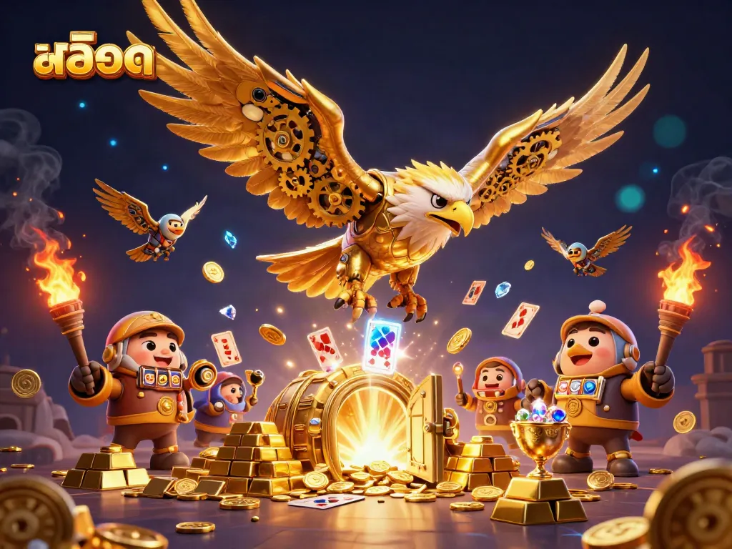 สัมผัสประสบการณ์เล่นสล็อตในงานศิลปะ 3D กับนกอินทรีทองคำในสล็อต
