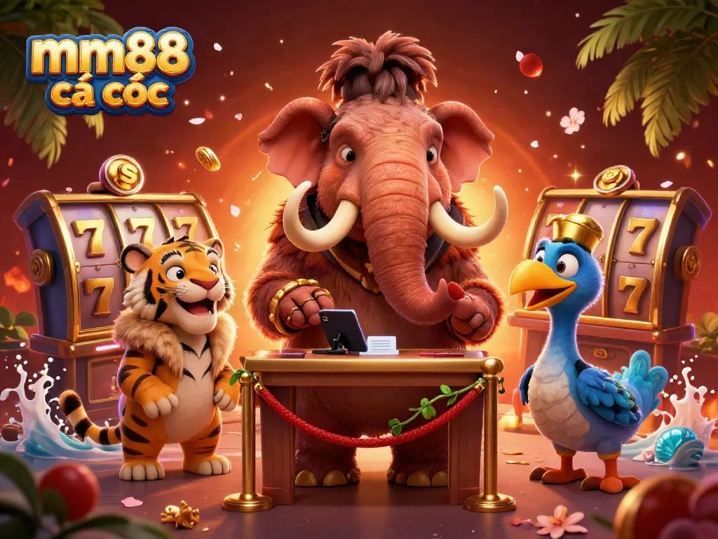 Experience mm88 cá cược with a vibrant casino scene featuring a bouncer, VIP, and doorman.