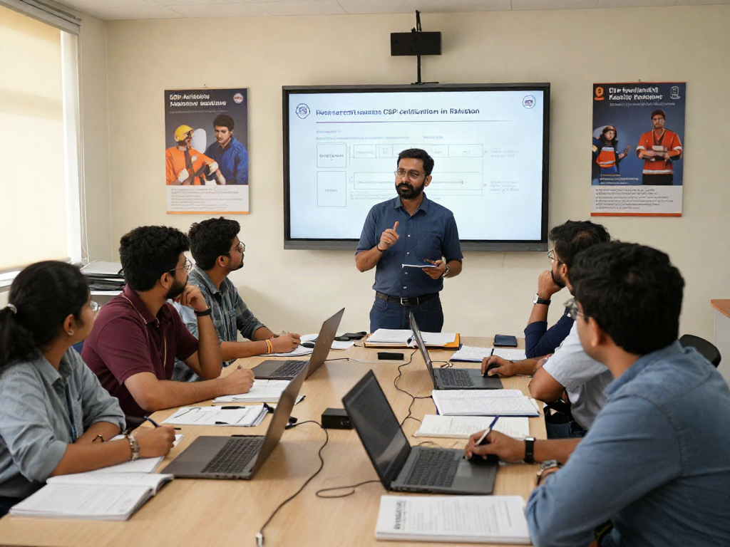 CSP Certification training session with engaged participants and a knowledgeable instructor in a collaborative learning environment.