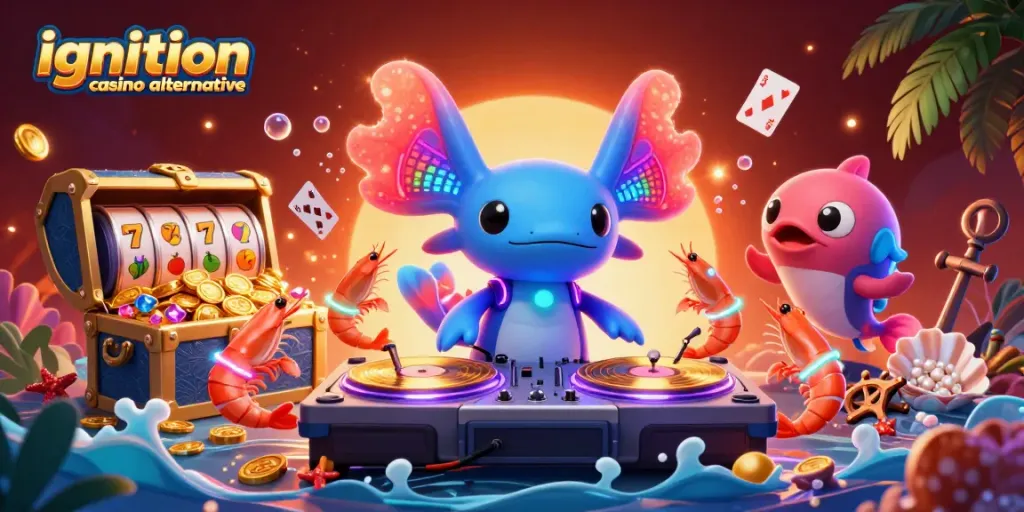 Experience the thrilling ignition casino alternative featuring vibrant casino elements and lively characters.