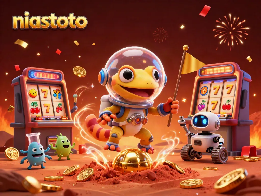 Experience gaming excitement with niastoto's magical golden casino scene sparking joy and winning opportunities.