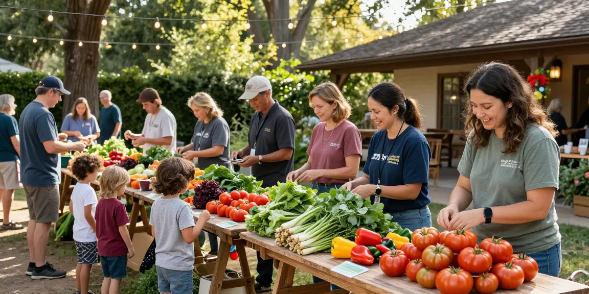 Community event at springshall.org showcasing local farmers' market with fresh produce.