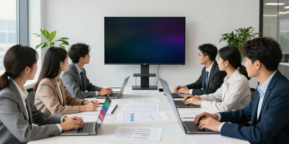Collaborative team of accountants at an accounting firm Australia discussing tax compliance strategies in a modern office.