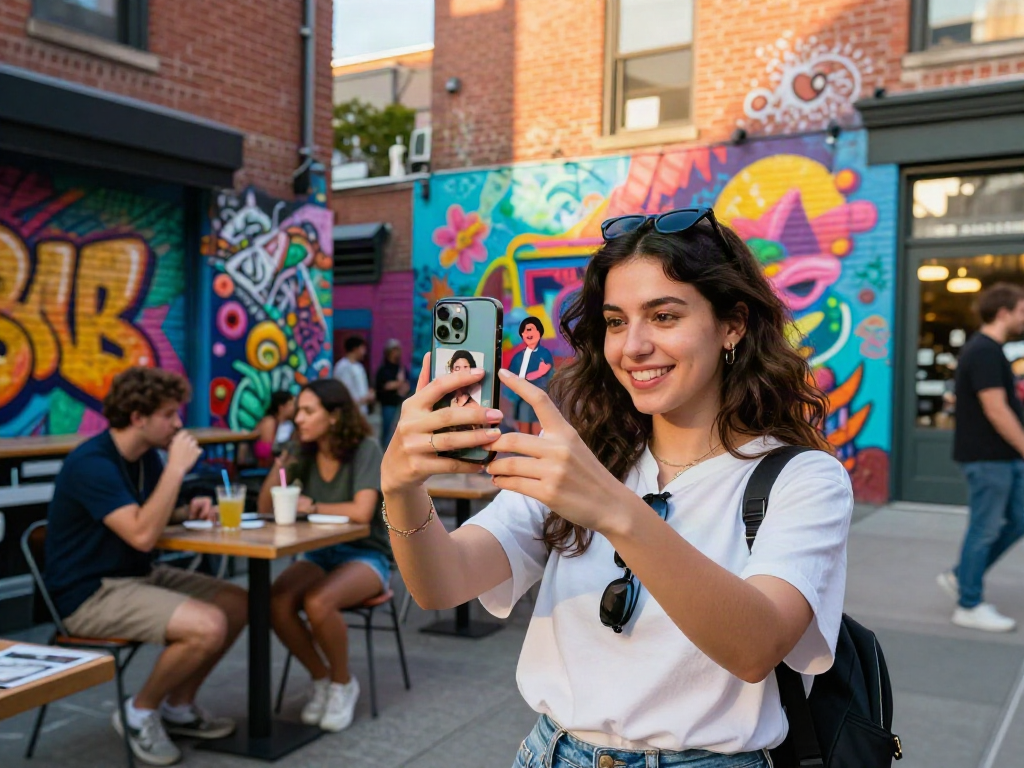 Woman discovers she looks like a celebrity while enjoying city life.