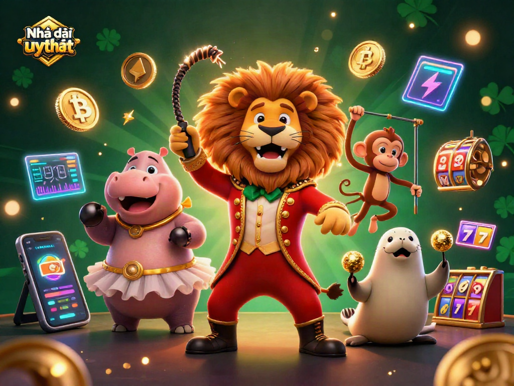 Engage in thrilling gaming experiences at Nhà cái uy tín with vibrant 3D casino characters and elements.
