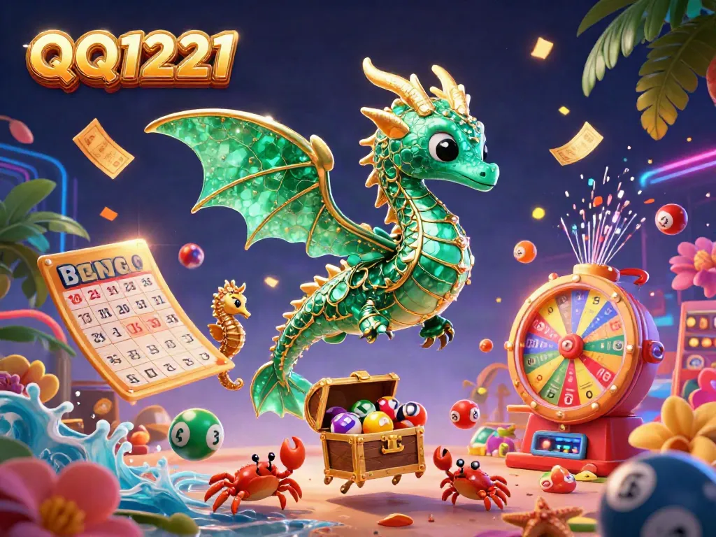 Experience the excitement of QQ1221 with vibrant lottery elements and a magical underwater theme.