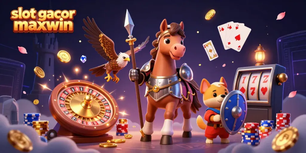 Slot gacor maxwin menarik perhatian pemain dengan koin emas dan permainan slot yang seru.