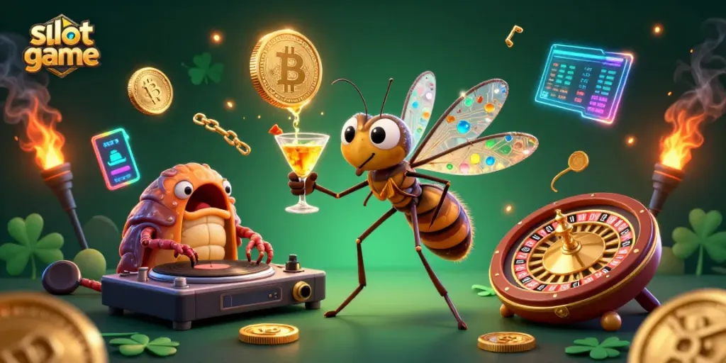 Engage in thrilling slot game action with vibrant casino characters and vivid elements.