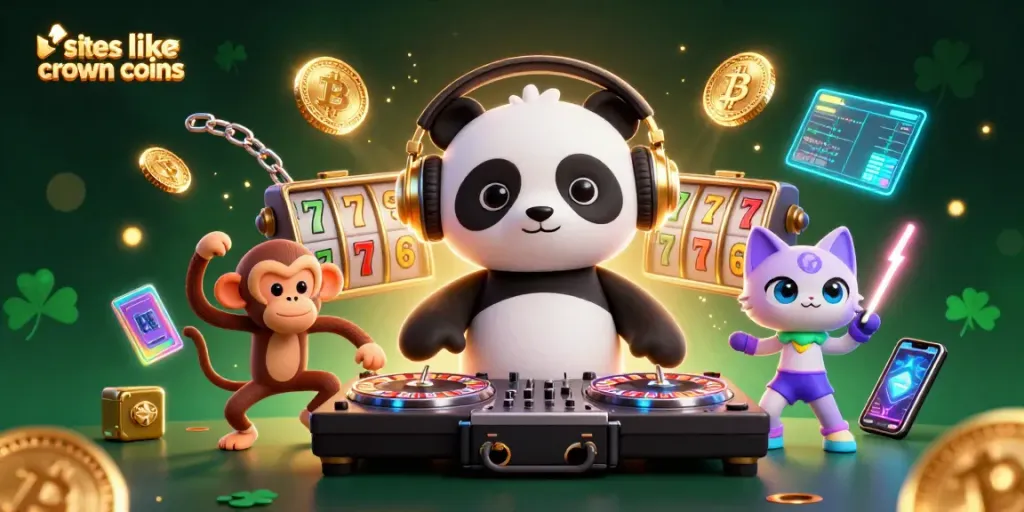 Engage in exciting games at sites like crown coins with vibrant 3D characters spinning and winning.