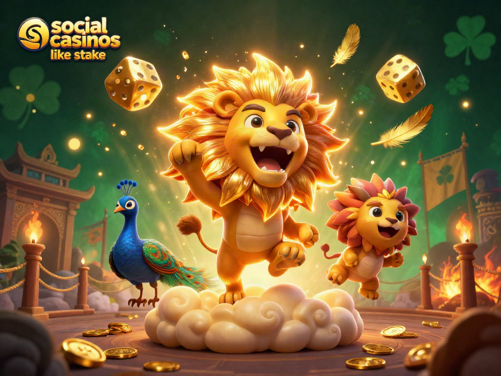 Engage with social casinos like stake, showcasing dynamic casino elements and vibrant characters.
