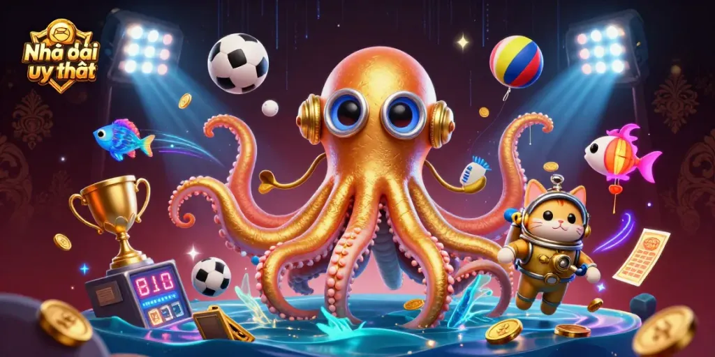 Engage in top online gambling adventures with Nhà cái uy tín amidst a vibrant 3D carnival scene.