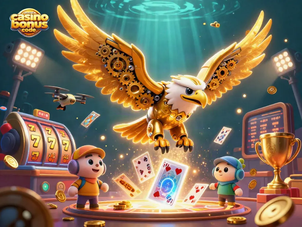 Join the excitement of Chanced Casino Bonus Code with dynamic 3D characters and flying slot reels!