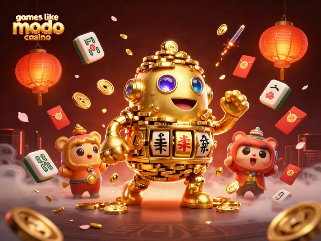 Experience thrilling games like modo casino with this stunning 3D illustration featuring gold coins and lively casino symbols.