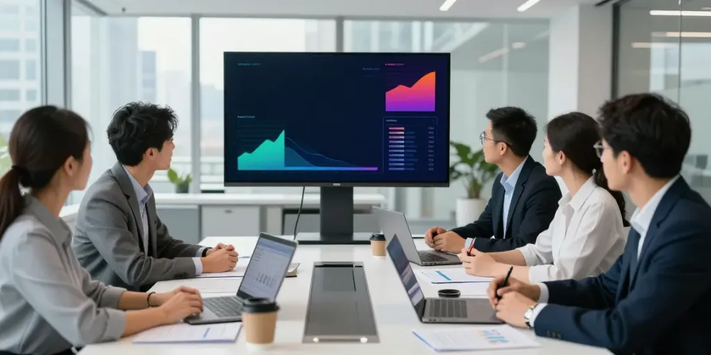 Accounting firm Australia collaborating in a modern office environment.